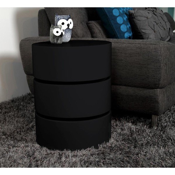 Melns izvelkamais kafijas galdiņš Actona Pop, ⌀ 40 cm-image-1