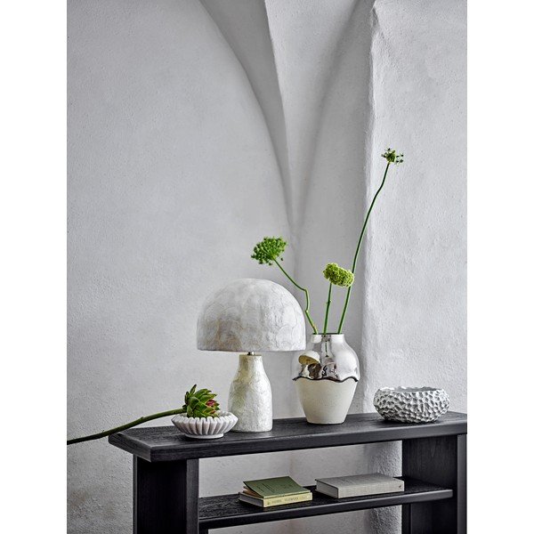 Krēmkrāsas/sudraba krāsas akmensmasas vāze (augstums 26 cm) Silvio – Bloomingville-image-1