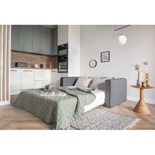 Pelēks izvelkamais dīvāns 168 cm Lucky Lucy – Miuform-image-3