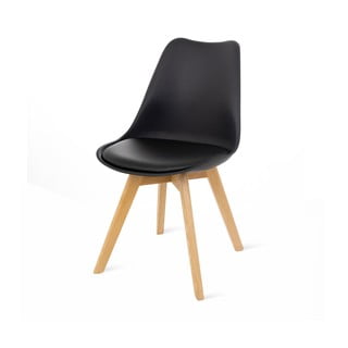 2 melnu krēslu komplekts ar dižskābarža koka kājām Bonami Essentials Retro