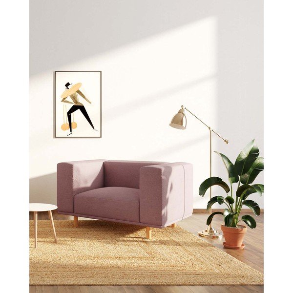 Rozā   atpūtas krēsls no buklē auduma Kukumo – Ame Yens-image-1