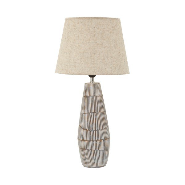 Krēmkrāsas galda lampa ar auduma abažūru (augstums 69,5 cm) Hanoi – Mauro Ferretti