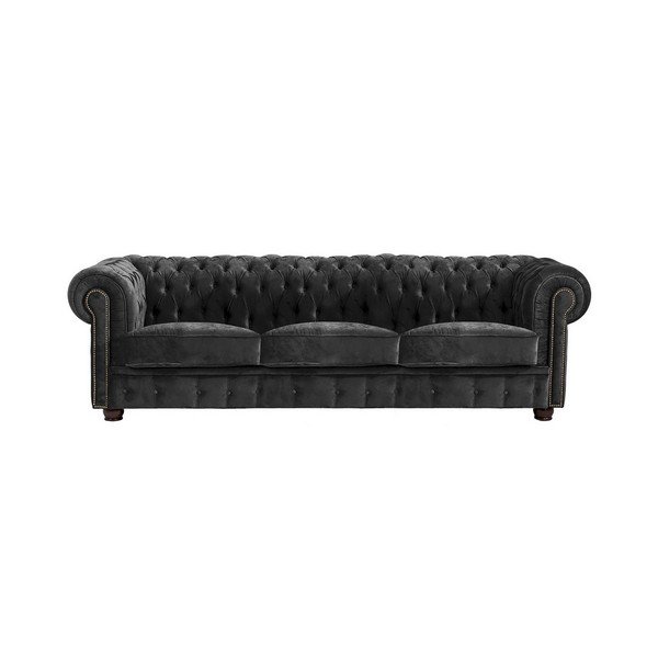 Melns dīvāns Max Winzer Norwin Velvet, 200 cm