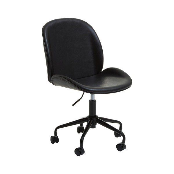 Melns mākslīgās ādas biroja krēsls Clinton – Premier Housewares