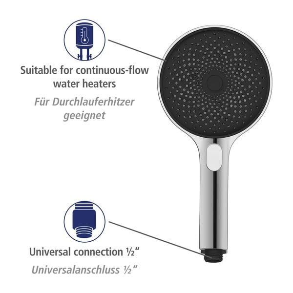 Nerūsējošā tērauda dušas komplekts spīdīgā sudraba krāsā 120 cm Soft Water – Wenko-image-4