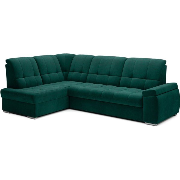 Zaļš samta salokāms/ar uzglabāšanas vietu stūra dīvāns (ar kreiso stūri/L veida) Sado – ELTAP-image-2