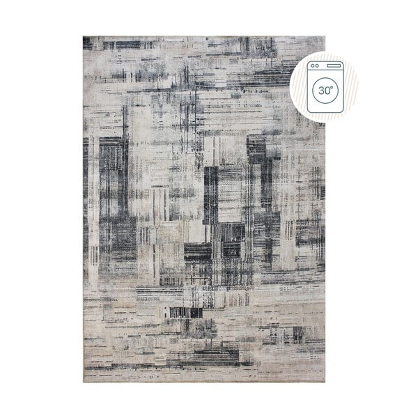 Pelēks mazgājams paklājs 190x290 cm Silas Abstract – Flair Rugs