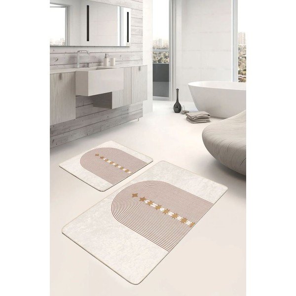 Bēši samta vannas istabas paklājiņi (2 gab.) 60x100 cm – Mila Home-image-4