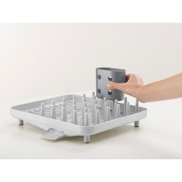 Gaiši pelēks plastmasas trauku žāvētājs 33,5x31,5 cm Duo – Joseph Joseph-image-4
