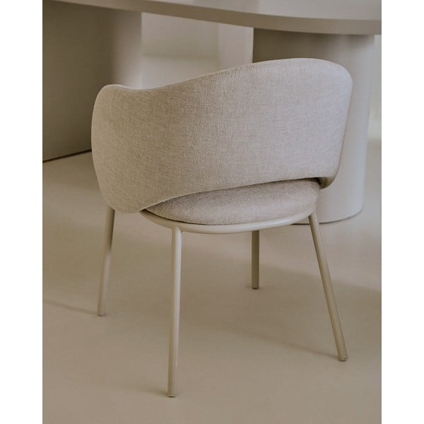 Krēmkrāsas polsterēts ēdamistabas krēsls Maina – Kave Home-image-2