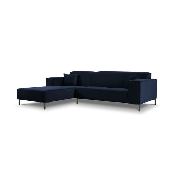 Zils samta stūra dīvāns Cosmopolitan Design Siena, kreisais stūris
