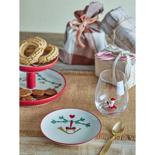 Krēmkrāsas deserta māla šķīvjiar Ziemassvētku motīvu (2 gab.) ø 16 cm Yule – Bloomingville-image-2