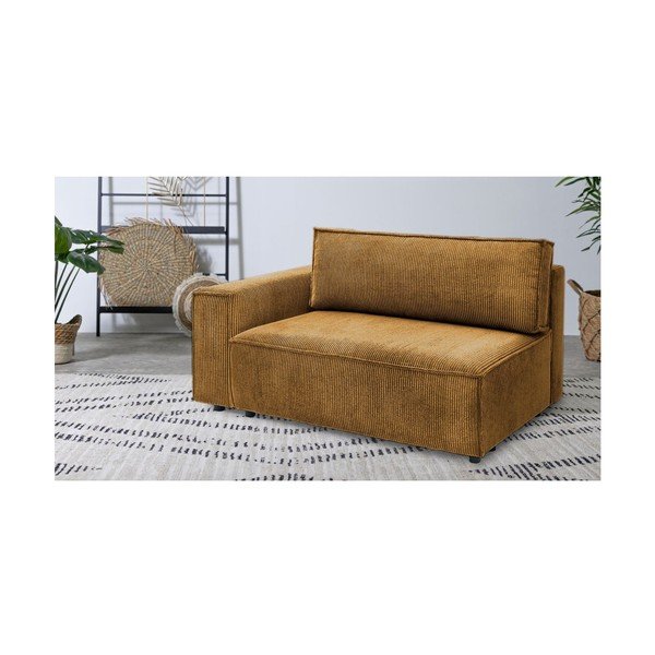 Sinepju dzeltens velveta modulārais dīvāns (ar kreiso stūri) Nihad modular – Bobochic Paris-image-1
