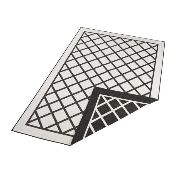 Melns un krēmkrāsas āra paklājs NORTHRUGS Sydney, 290 x 200 cm-image-3