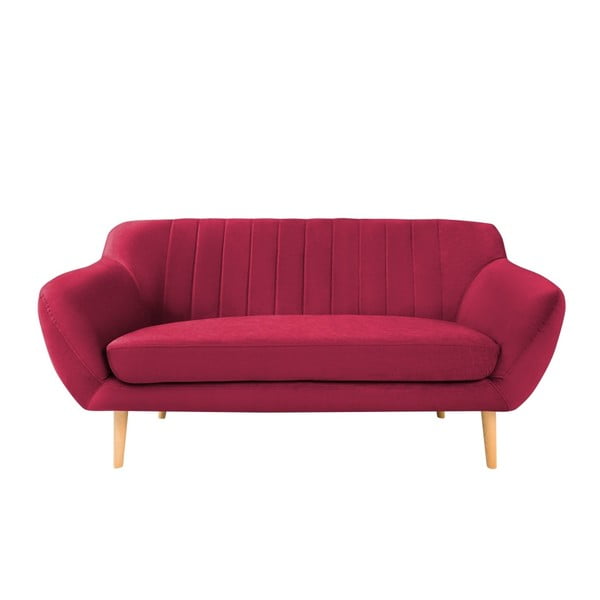 Tumši rozā samta dīvāns Mazzini Sofas Sardaigne, 158 cm