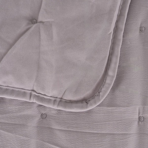 Pelēks stepēts gultas pārklājs 230x280 cm – Ixia-image-1