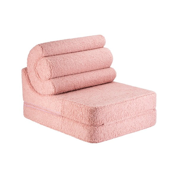 Rozā bērnu atpūtas krēsls no buklē auduma Flipster – Wigiwama