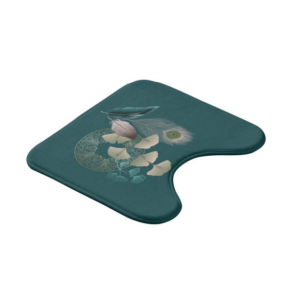 Tirkīzzils vannas istabas paklājiņš tualetei 45x45 cm Ginkoblue – douceur d'intérieur-image-2