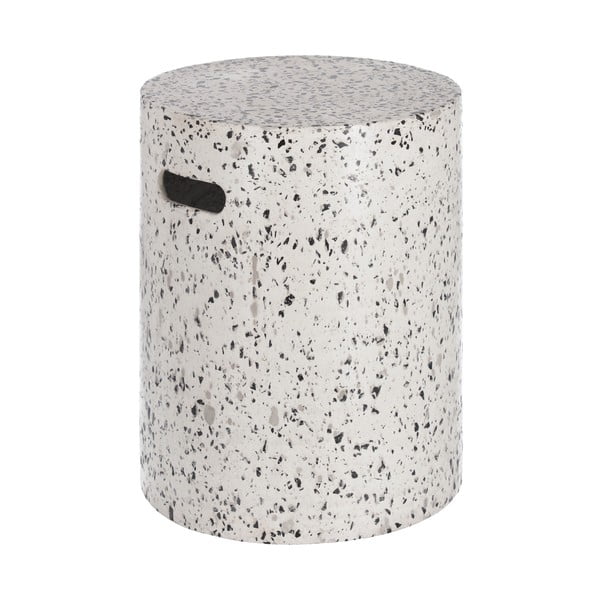 Balts betona sānu galdiņš Kave Home Jenell, ⌀ 35 cm