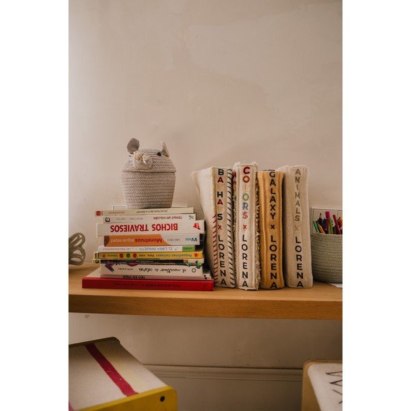 Pelēks tekstila bērnu rotaļlietu grozs ø 15x15 cm Mini Renata the Rat – Lorena Canals-image-2