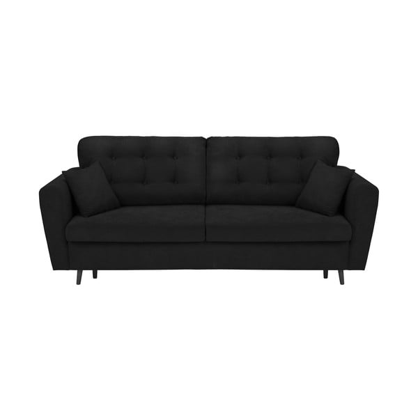 Melns trīsvietīgs dīvāns ar glabāšanas vietu Cosmopolitan Design Lyon