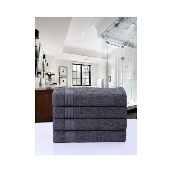 Antracīta pelēki frotē kokvilnas dvieļi (4 gab.) 50x100 cm – Good Morning-image-2