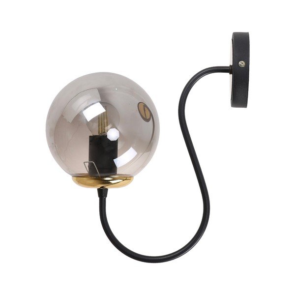 Melna/pelēka sienas lampa ø 15 cm Oslo – Squid Lighting