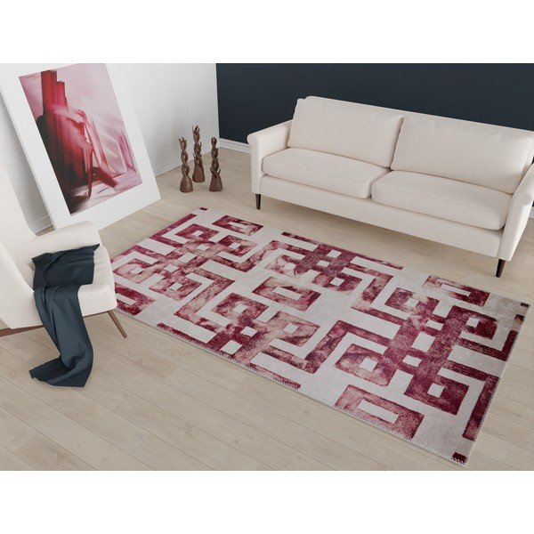 Sarkans/bēšs paklājs 140x80 cm – Vitaus-image-1