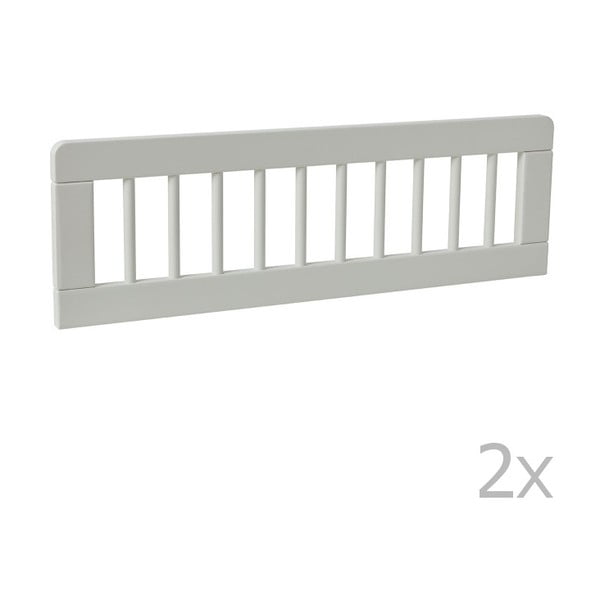 2 baltu baltu barjeru komplekts bērnu gultiņai Pinio Basic, 200 x 90 cm-image-1