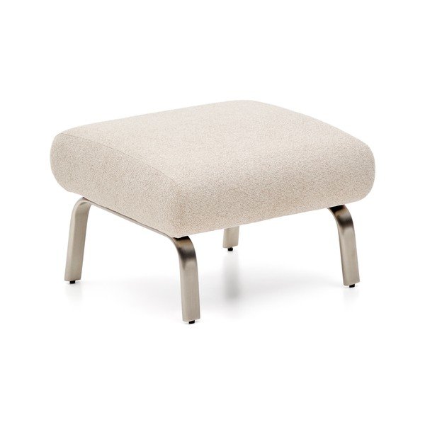 Bēšs kāju soliņš no šenila auduma Amsen – Kave Home