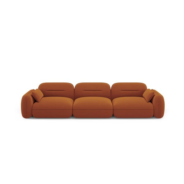 Oranžs samta dīvāns 320 cm Audrey – Interieurs 86