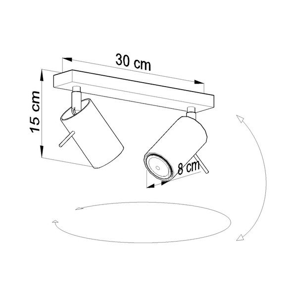 Pelēka griestu lampa Sollux Etna-image-2