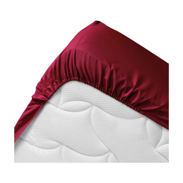 Sarkans palags no organiskās kokvilnas  ar gumiju 90x190 cm Biolina – douceur d'intérieur-image-3