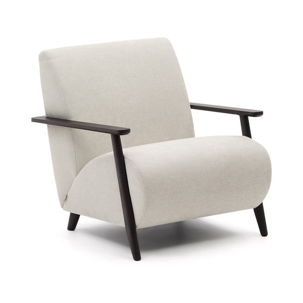 Bēšs/krēmkrāsas atpūtas krēsls no šenila auduma Meghan – Kave Home