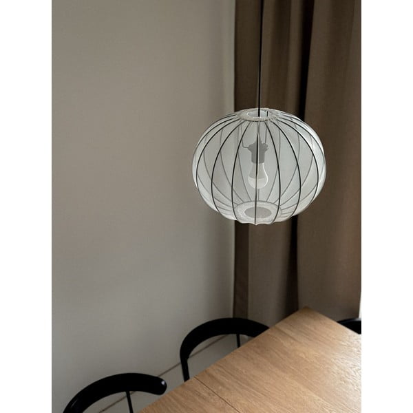 Balta piekaramā lampa ar auduma abažūru ø 52 cm Mellow – Candellux Lighting-image-1