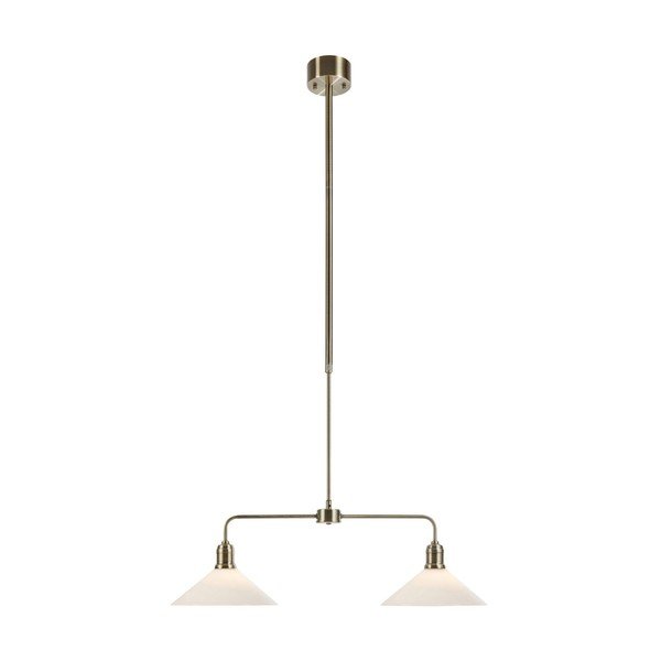 Balta/misiņa krāsas metāla piekaramā lampa ar stikla abažūru Vela – Markslöjd