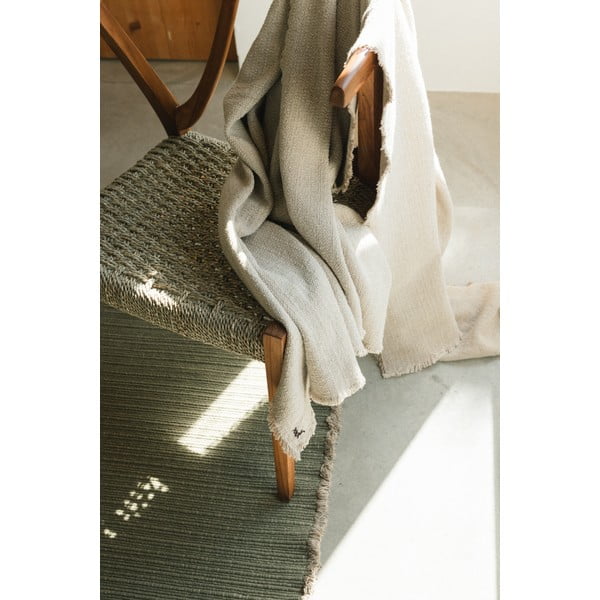 Krēmkrāsas kokvilnas pleds 130x180 cm Handloom – Lorena Canals-image-1