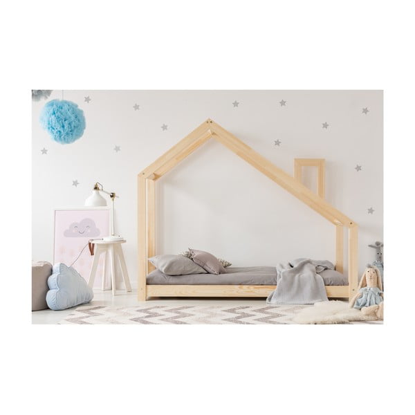 Bērnu gulta mājas formā no priedes koka Adeko Mila DMS, 90 x 200 cm-image-1