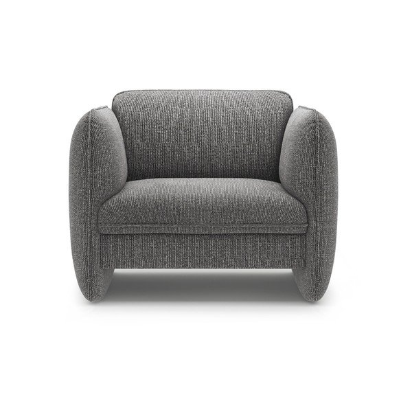 Tumši pelēks atpūtas krēsls no šenila auduma Georgia – Micadoni -image-2