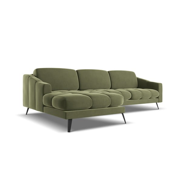 Zaļš samta stūra dīvāns (ar kreiso stūri) Nalu – Makamii-image-4