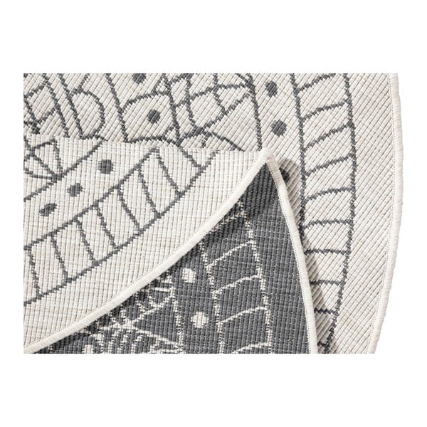 Pelēks un krēmkrāsas āra paklājs NORTHRUGS Porto, ⌀ 140 cm-image-3