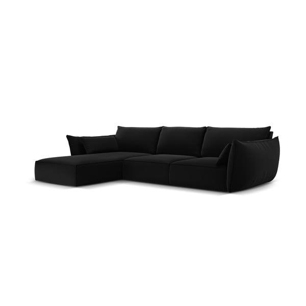 Melns samta stūra dīvāns (ar kreiso stūri/ar zvilni) Vanda – Mazzini Sofas-image-2