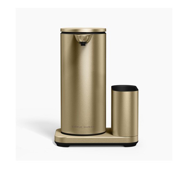 Matētas zelta krāsas metāla automātisks mazgāšanas līdzekļu turētājs – simplehuman-image-3