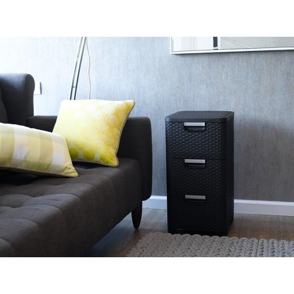 Tumši brūns plastmasas zems vannas istabas skapis 33x60 cm Style – Curver-image-1