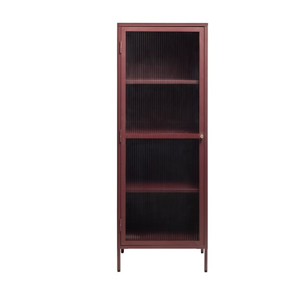 Sarkana metāla vitrīna Unique Furniture Bronco, augstums 160 cm