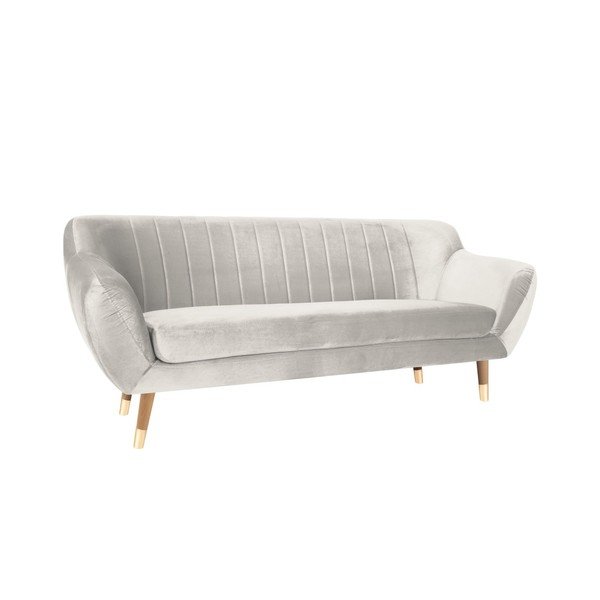 Krēmkrāsas samta dīvāns Mazzini Sofas Benito, 188 cm-image-2