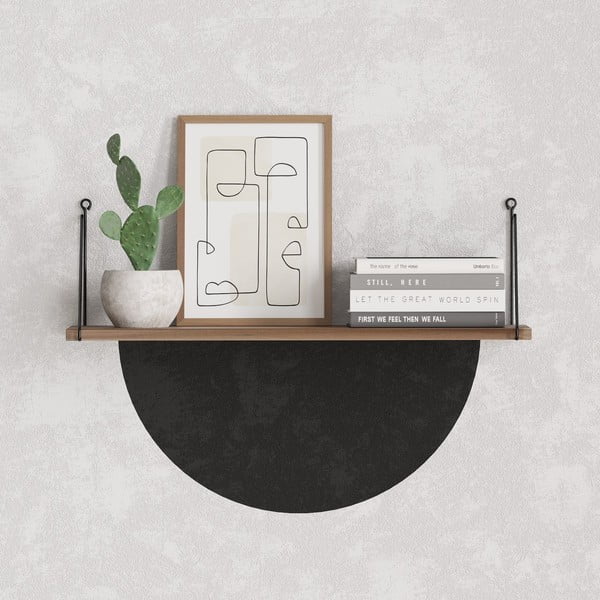 Dabīga toņa sienas plaukts ar riekstkoka imitāciju 72 cm Armoni – Kalune Design-image-1