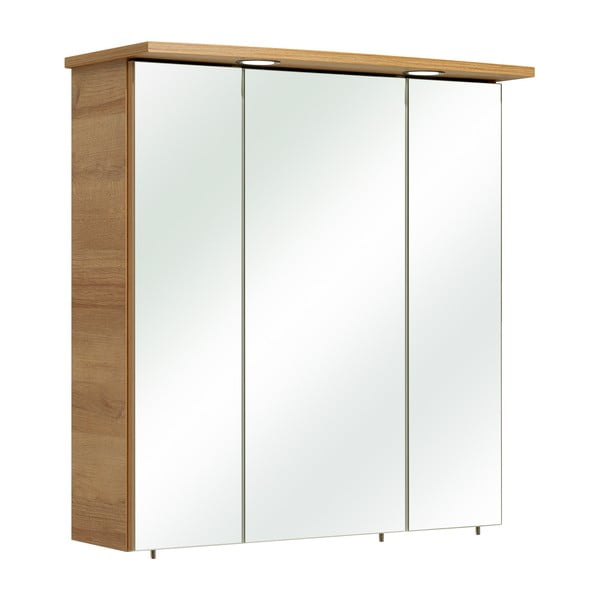 Dabīga toņa vannas istabas skapis ar ozolkoka imitāciju 72x65 cm Quickset 318 – Pelipal