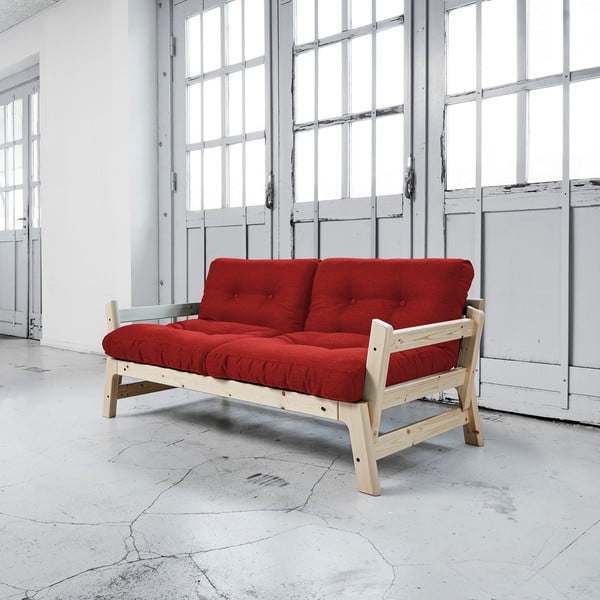 Dīvāns gulta Karup Step Natural/Passion Red