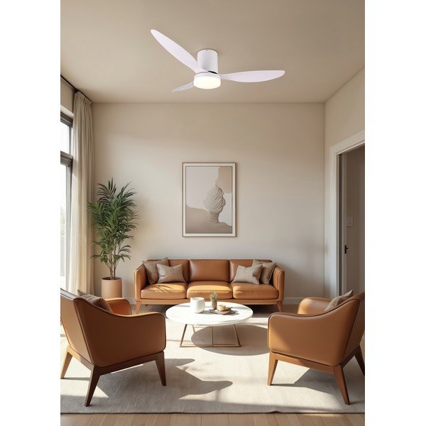 Matēti balta LED griestu lampa ø 132 cm Göteborg – Reality-image-1